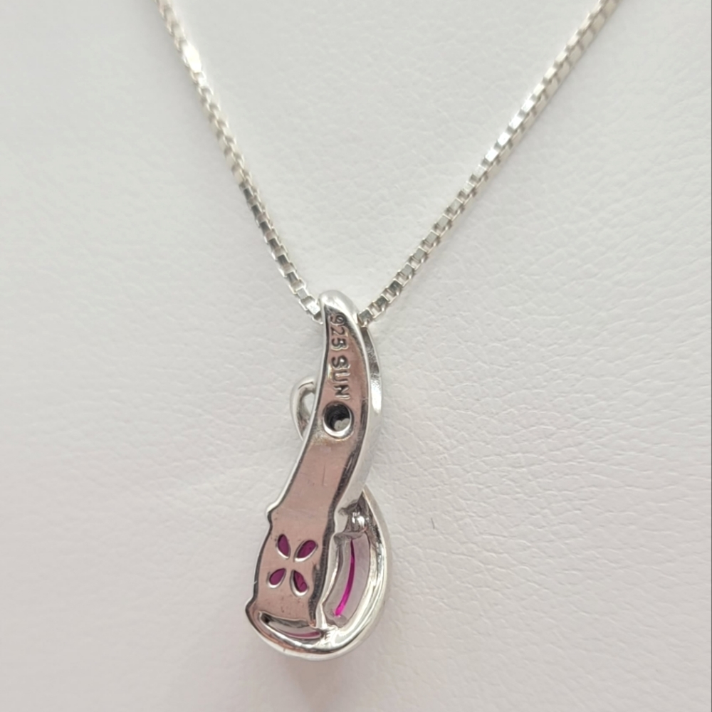 Sterling Silver Ruby Necklace - image 2